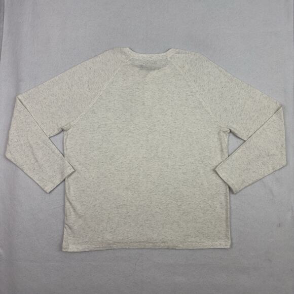 Faherty Mens Cloud Cotton Henley Shirt XXL Ivory Heather Long Sleeve Tee NWT - Picture 4 of 9